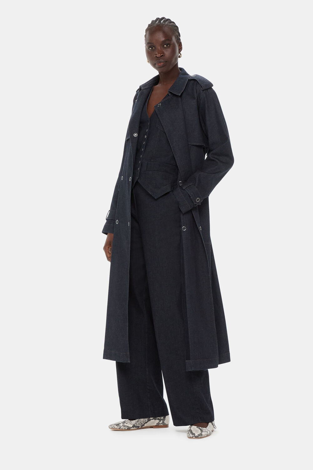 Cara Denim Trench Coat